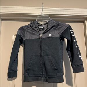 Hurley Kids' Charcoal and Black Zip-Up Hoodie